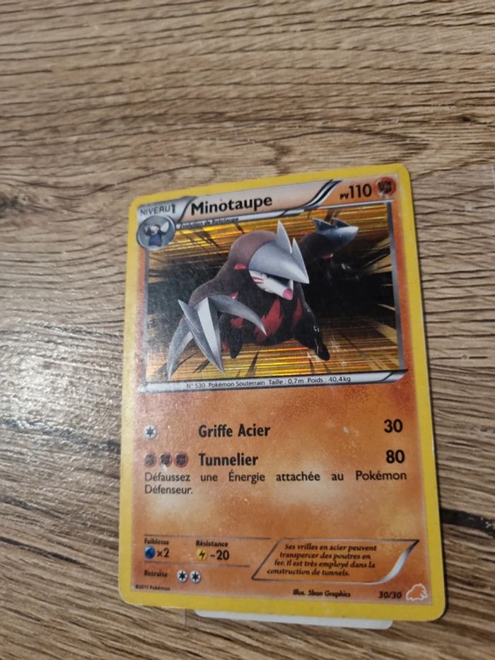 Carte pokémon minotaupe holo 30/30 année 2011 - photo numéro 2