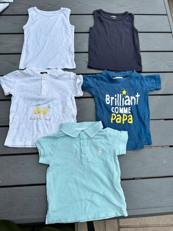 Lot 5 hauts manches courtes