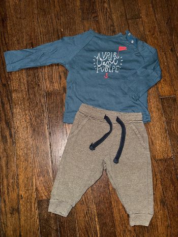 tshirt Cadet Rousselle et bas Bout'chou 6 mois