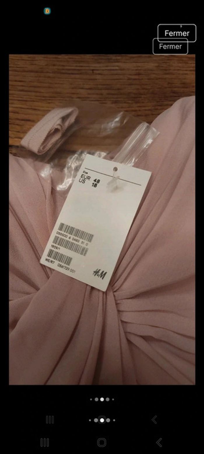 Magnifique Robe de soirée rose H&M eur48 neuve - photo numéro 9