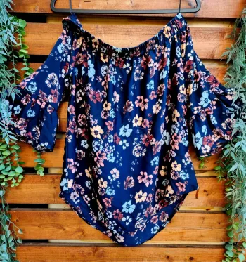Top ARDENE épaules dénudées – Fleuri – Taille M