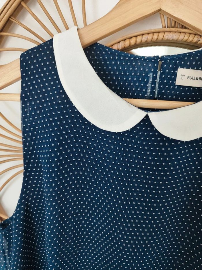 Blouse à pois col claudine - photo numéro 2