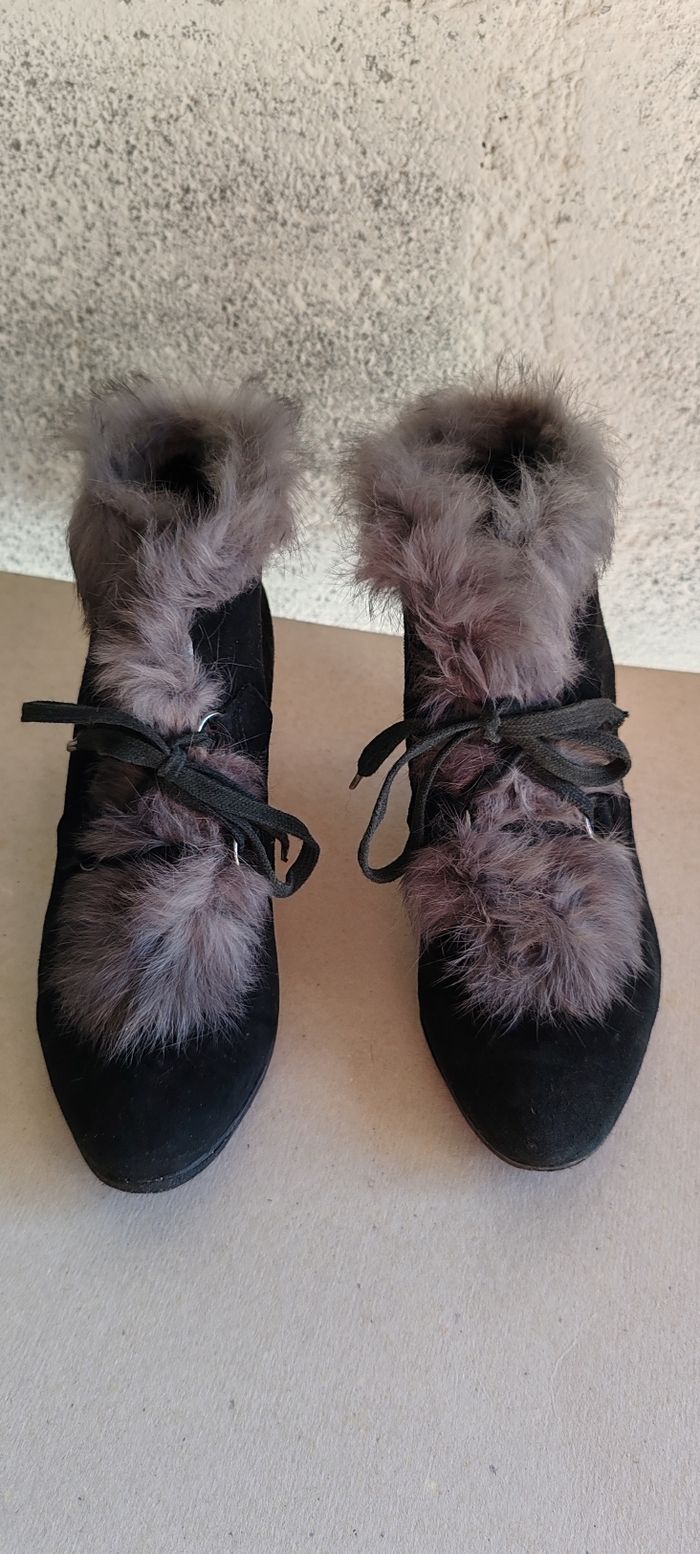 Bottines noires femme en cuir