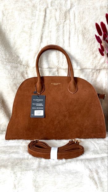 Sac à main Flora & Co camel neuf avec étiquette en suédine chic & pratique
