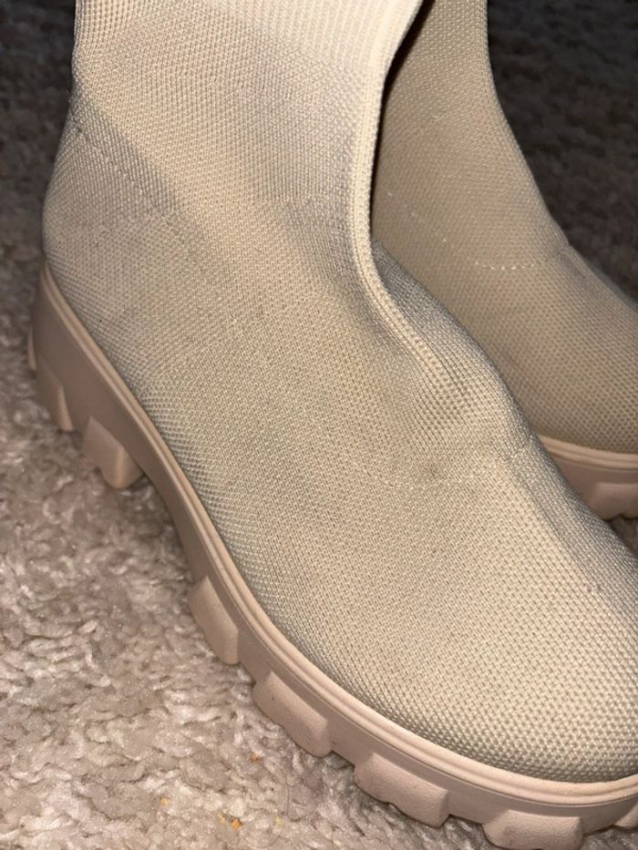 Botte chaussette beige - photo numéro 5
