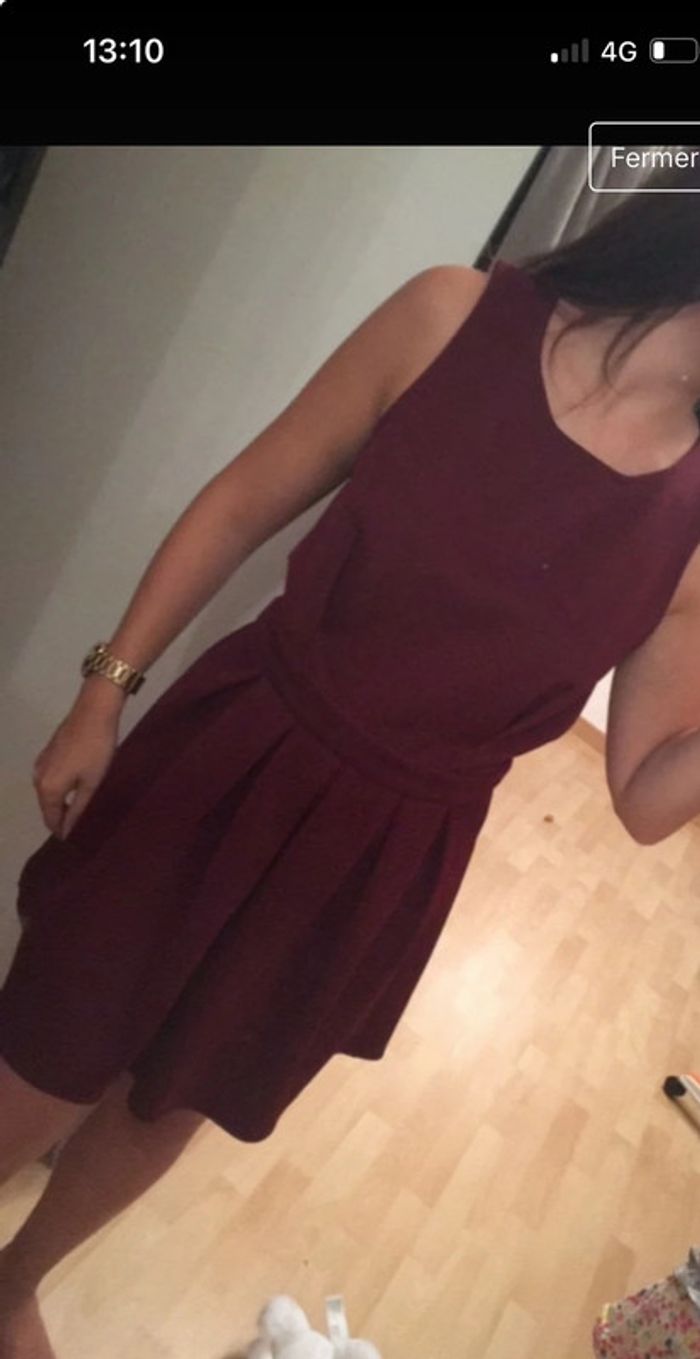 Robe femme dos nu couleur bordeaux taille 36-38 - photo numéro 4