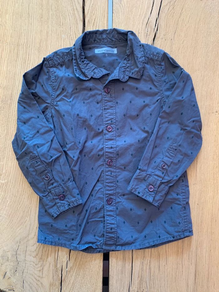 Chemise grise manches longues garçon 5 ans In Extenso