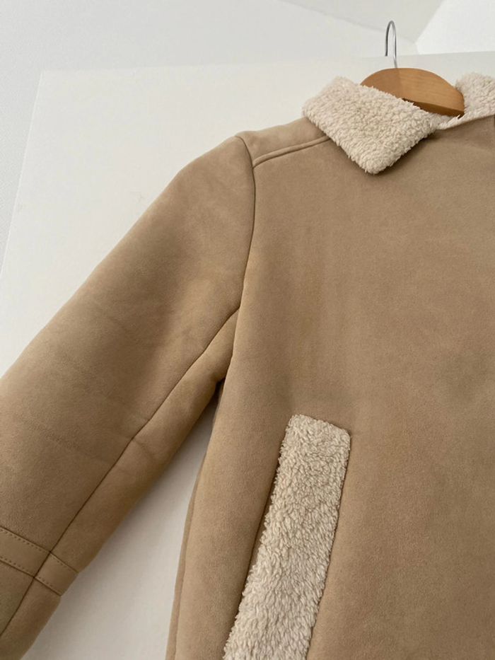 Veste en daim marron et beige Enfant fille 9 ans Zara - photo numéro 4