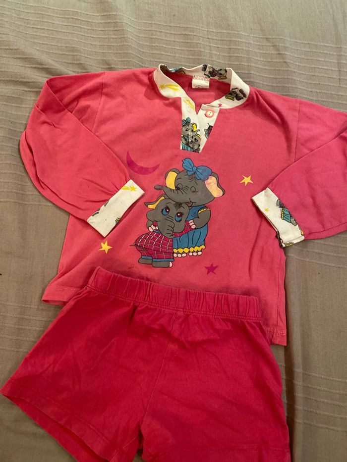 Pyjama 2 pièces fille 3 ans a 4 ans éléphants short
