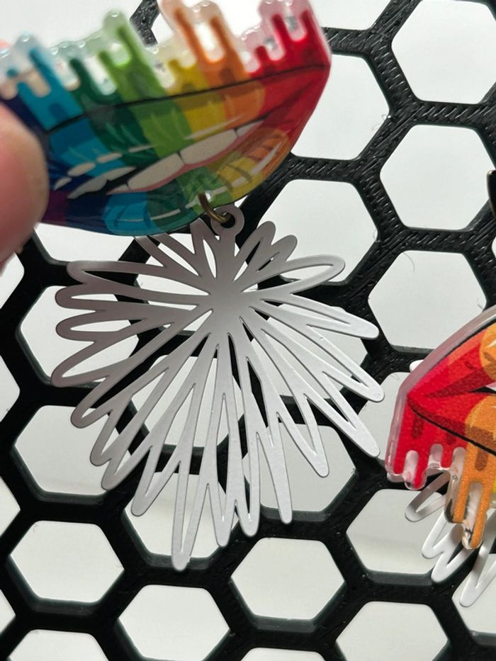 Boucles d’oreilles Baisers Arc-en-ciel - photo numéro 5