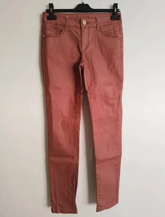 Jean skinny corail