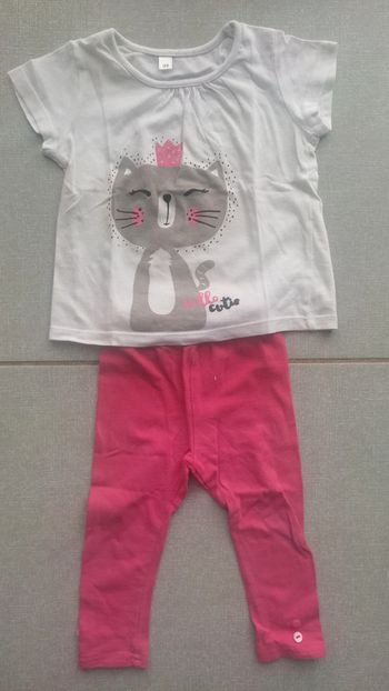 Ensemble t-shirt MC / legging court T.18 M