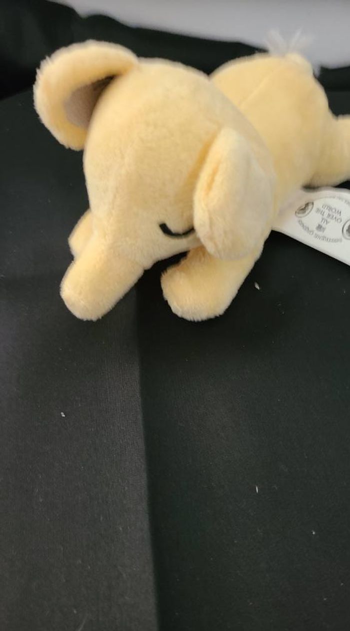 mini doudou éléphant jaune dormeur - photo numéro 5