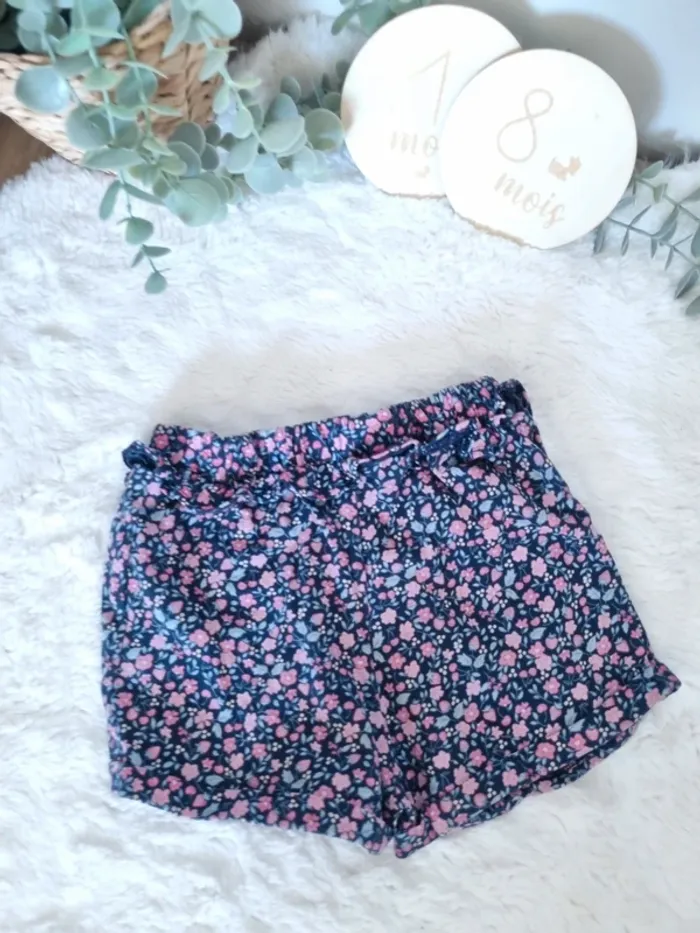 Ensemble tee-shirt et short bleu fleuri - photo numéro 5