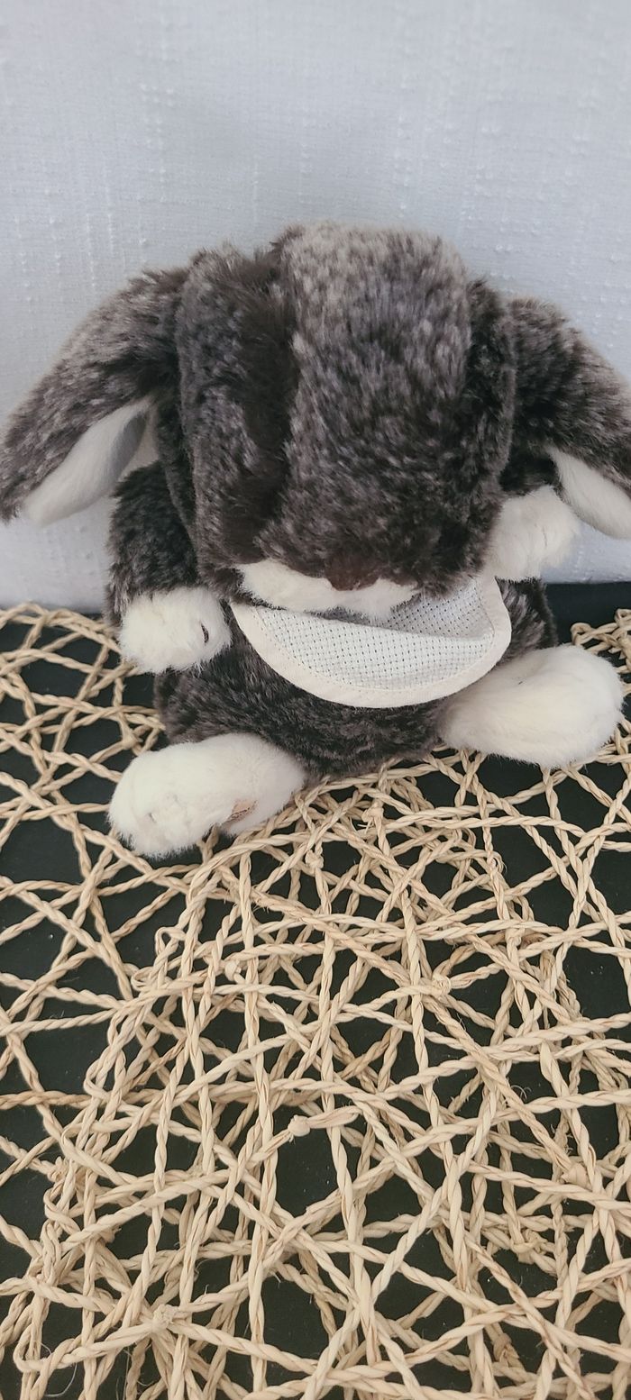 Doudou peluche lapin marron beige BUKOWSKI - photo numéro 5