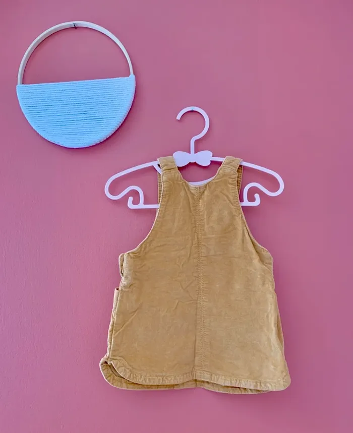 Robe salopette moutarde en velours côtelé - TAO - 9 mois - photo numéro 2