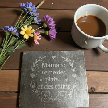Dessous de Plat Ardoise – “Maman Reine des Plats et des Câlins”