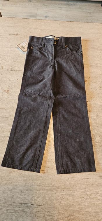 Pantalon classique droit gris très fonce, ajustable à la taille, Buissonnière, 4 ans, neuf
