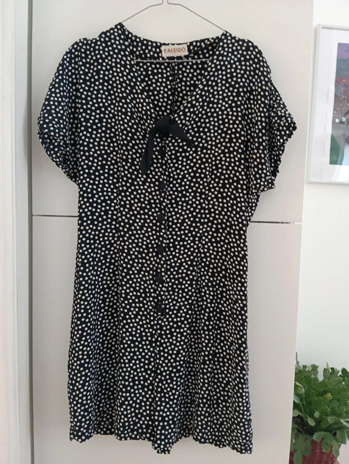 Combinaison combishort vintage viscose à pois - photo numéro 3