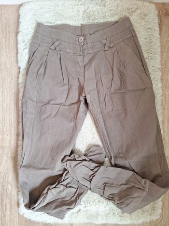 Pantalon court année 2000 vintage taupe t36 #F36S-198