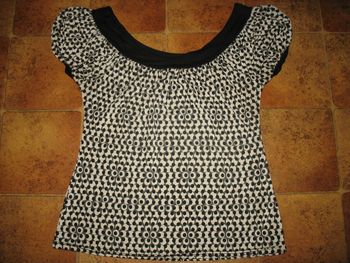 BLOUSE MC ÉCRU A MOTIFS "NAF NAF" - TAILLE S - n°03