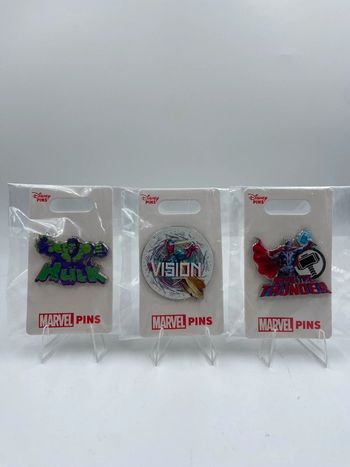 Lot 3 Pins Marvel Officiels - Hulk, Vision, Thor - Disney Collectible