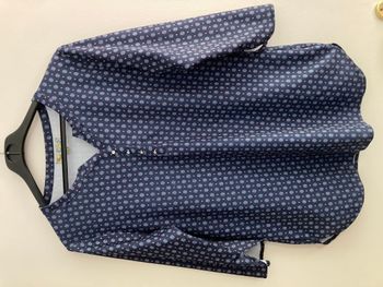 Blouse bleue manches 3/4