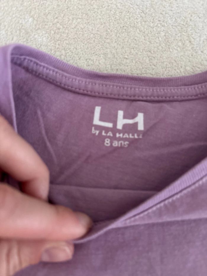 T-shirt manches longues 8 ans mauve - photo numéro 3