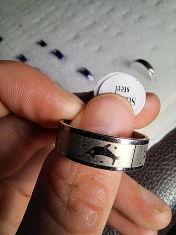 Bague acier inoxydable motifs