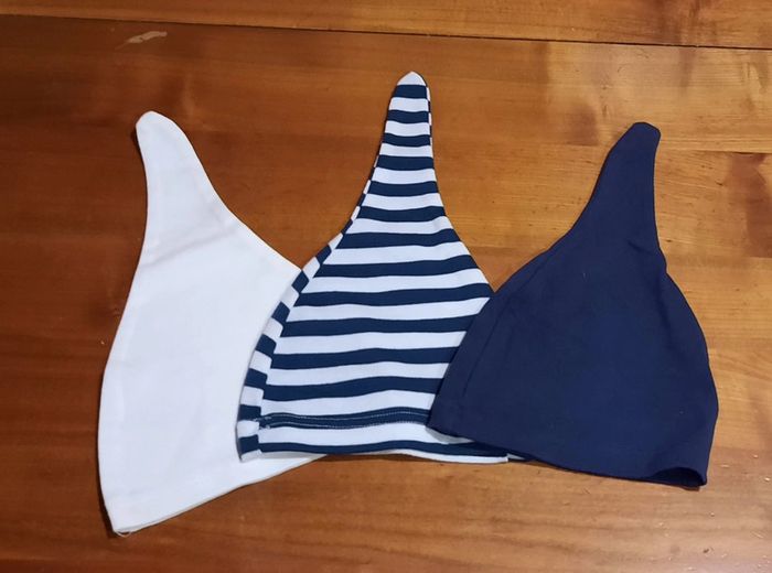 Lot de 3 bonnets naissance