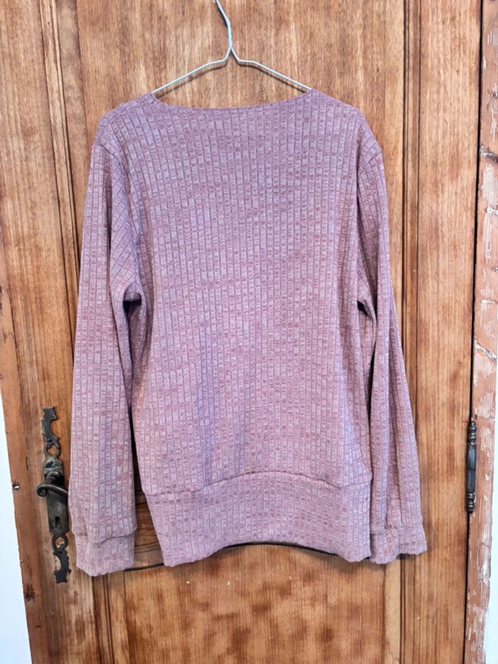 Neuf - T-shirt à manches longues vieux rose - photo numéro 6