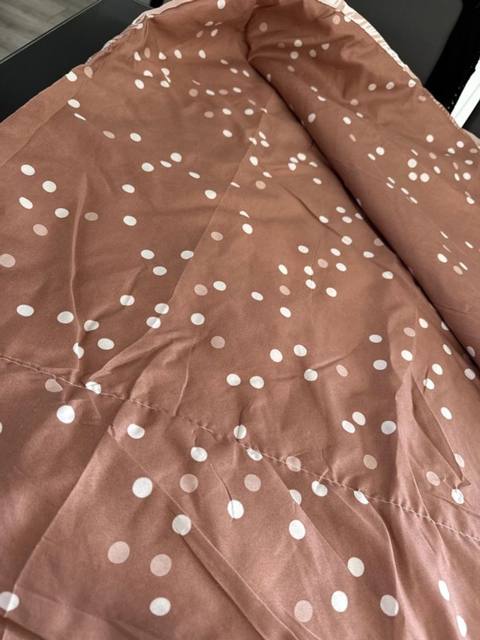 💤ensemble couverture légère imprimé + par-dessus taie d’oreiller - carré d’azur- neuf - photo numéro 3