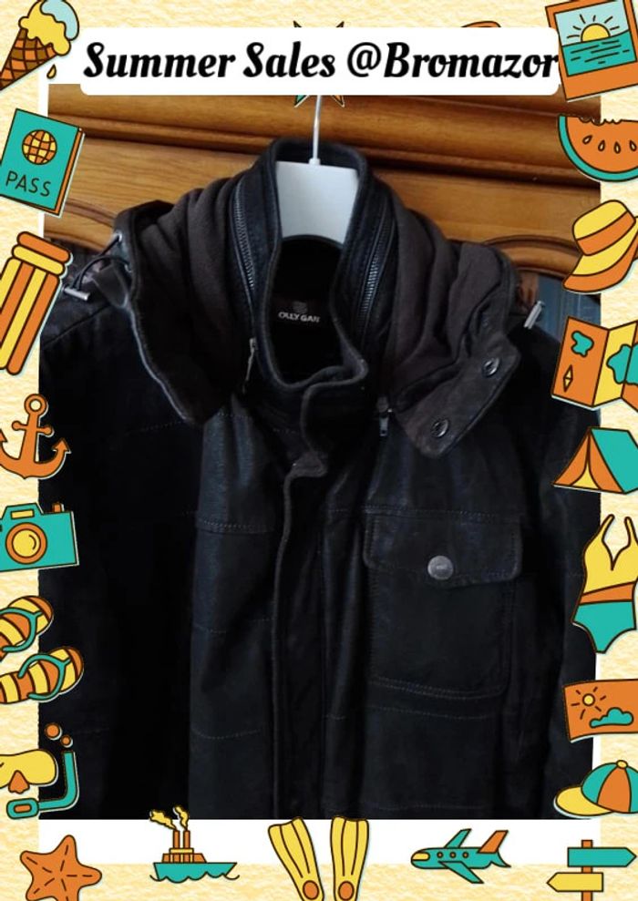 Blouson vintage en cuir Olly Gan taille XL - photo numéro 6