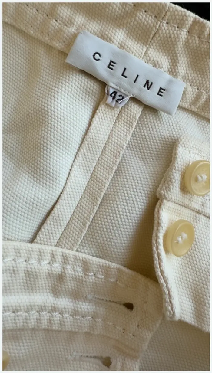 Pantalon Céline blanc crème 42 parfait état - photo numéro 9