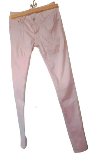 pantalon skinny stretch quality neuf femme rose poudré Cindy H Paris t s 36 y2k 90s 2000