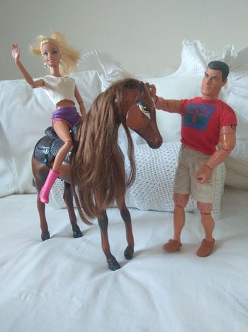 1 Cheval 2 cavaliers monsieur & dame jouet Barbie couple