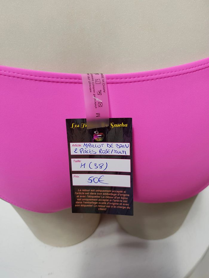 Maillot De Bain Rose Fluo Imprimé Fleurs Tropicales Multicolore - photo numéro 8