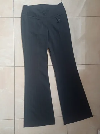 Pantalon évasé noir femme en tissus Taille 1
