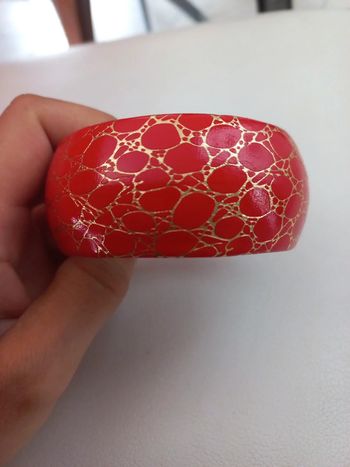 Bracelet manchette rouge et doré neuf