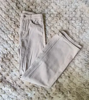 Jean crème taille haute