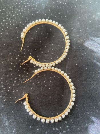 Grandes créoles perlées 60mm