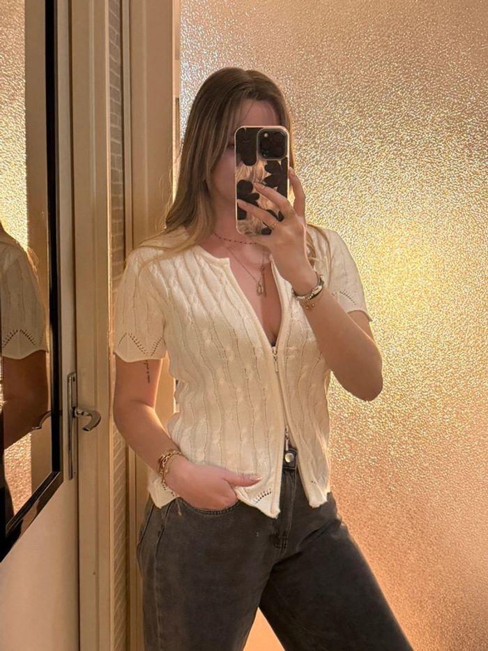 Gilet Blanche porte blanc - photo numéro 2