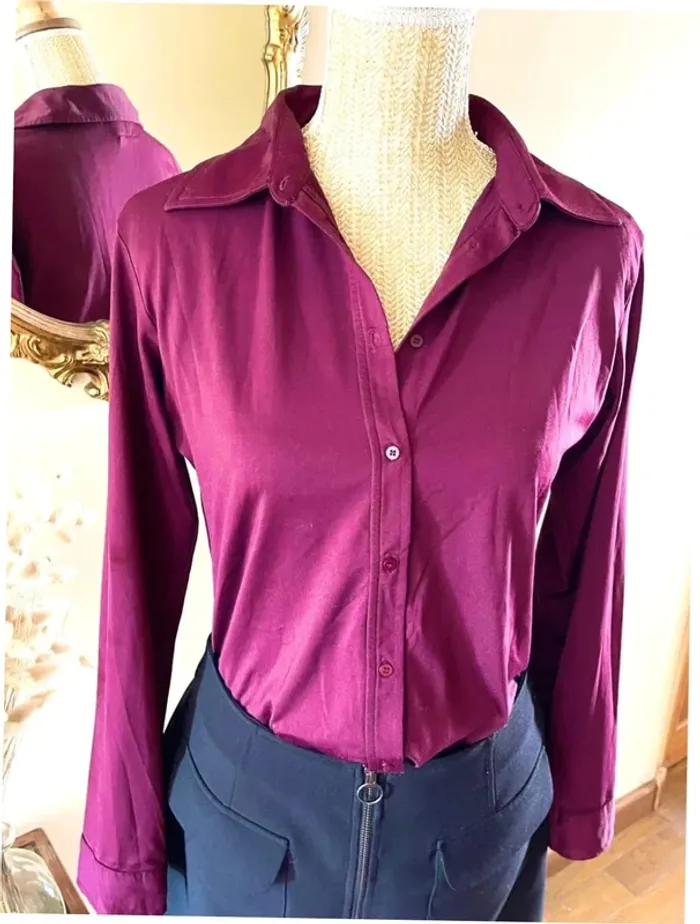 Sublime Chemise à col et boutonnage Autre Ton en Bordeaux taille 42