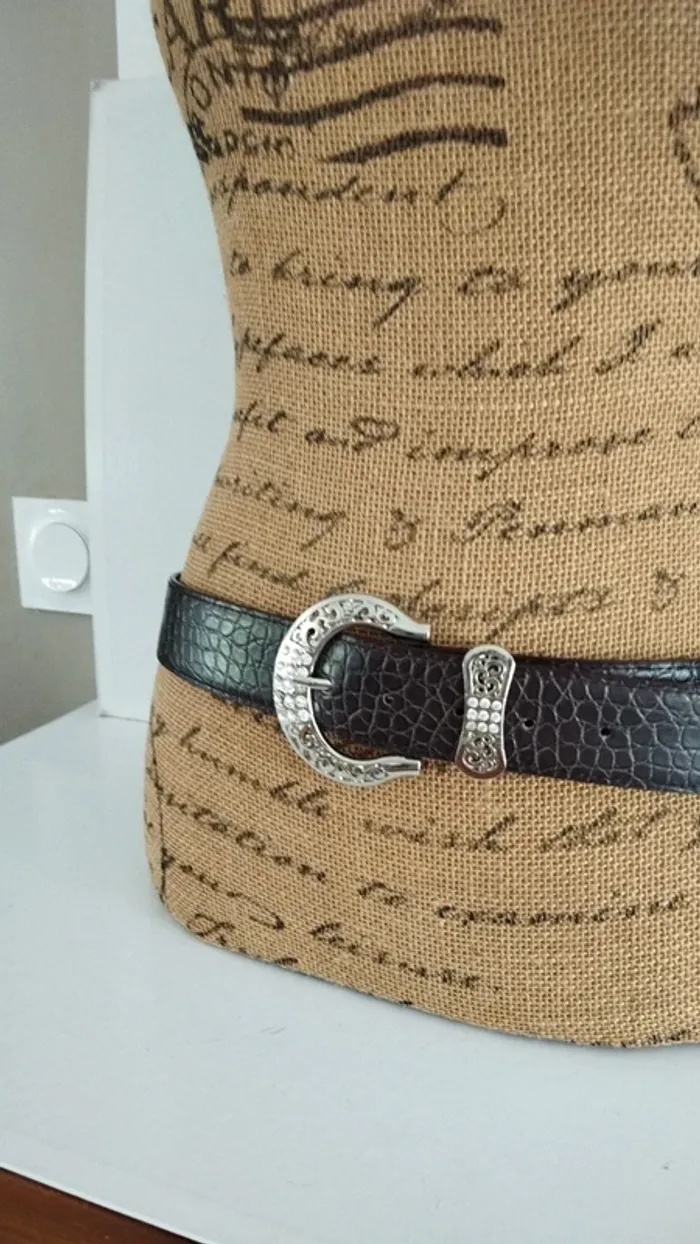 Ceinture marron style écaille 90 cm femme - photo numéro 5