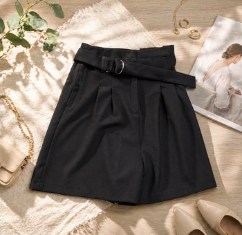 Short taille haute noir ceinturé femme – XS – neuf – Kiabi – élégant & tendance