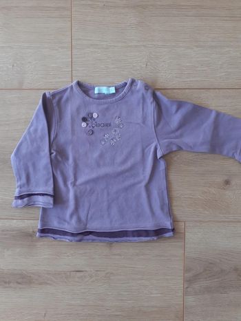 T-shirt fille 12 mois Obaïbi Mauve