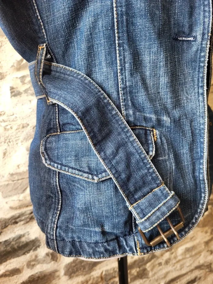 Veste en jean bleue Zara Trafaluc Taille 36 - photo numéro 5