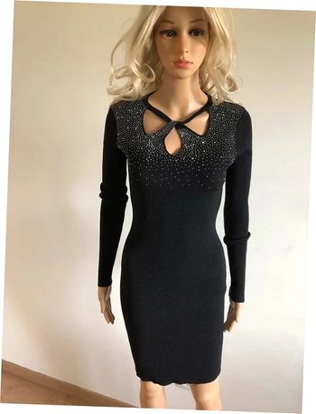 Robe pull noire neuve avec strass argentés Jolio & Co taille unique
