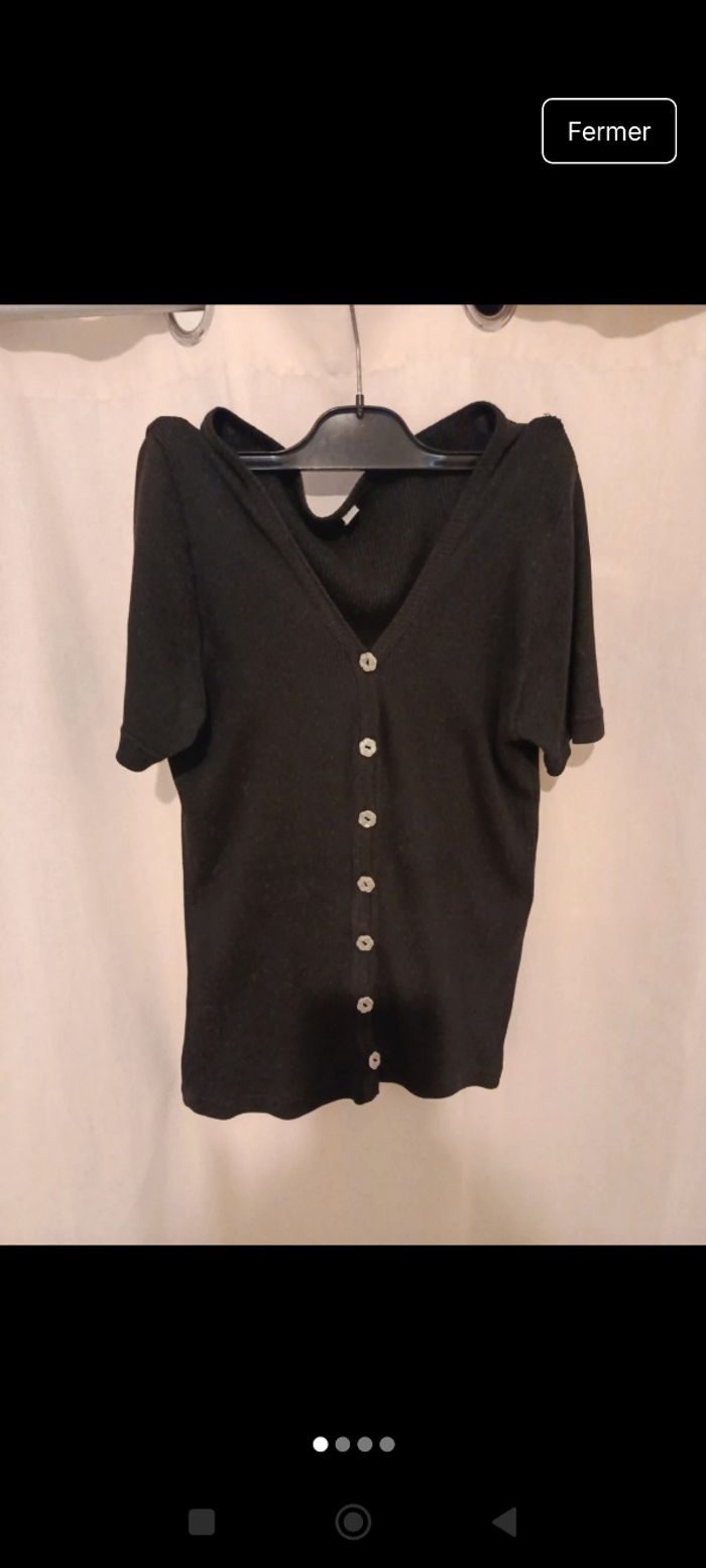 Gilet noir manches courtes affinités taille S