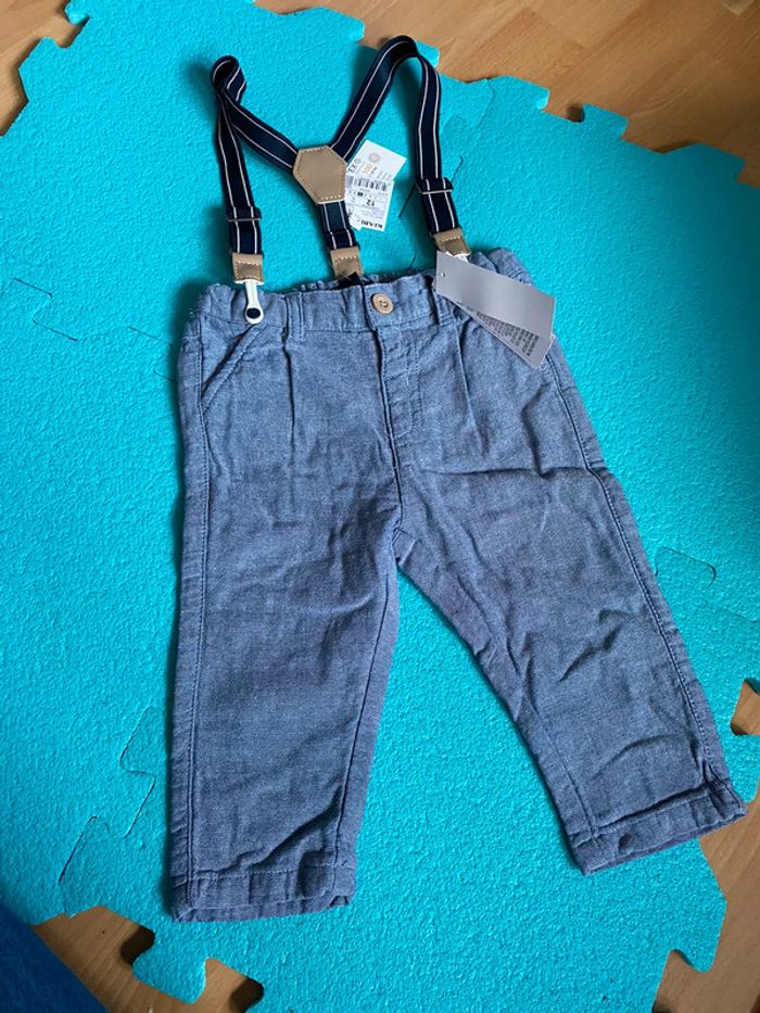 Pantalon à bretelles Kiabi Taille 12 Mois - photo numéro 2